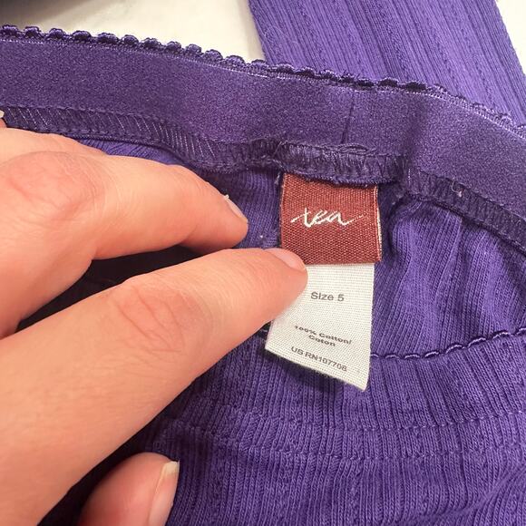 Tea Collection Royal Purple Pointelle Leggings - Picture 5 of 6